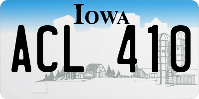 IA license plate ACL410