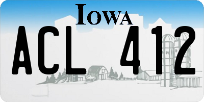 IA license plate ACL412