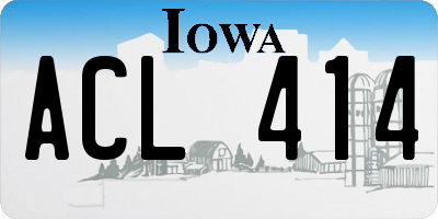 IA license plate ACL414