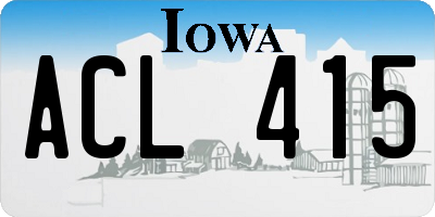 IA license plate ACL415