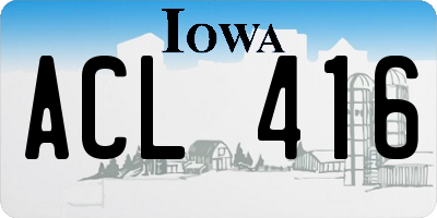 IA license plate ACL416