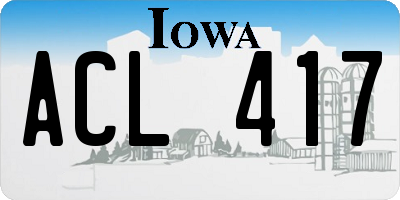 IA license plate ACL417