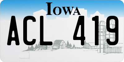 IA license plate ACL419