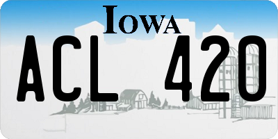 IA license plate ACL420