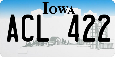 IA license plate ACL422