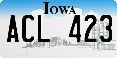 IA license plate ACL423
