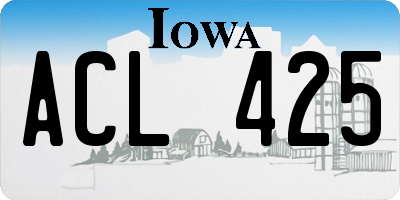 IA license plate ACL425