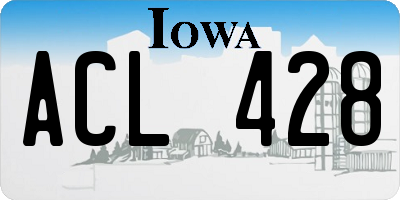 IA license plate ACL428