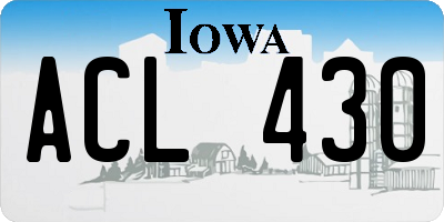 IA license plate ACL430