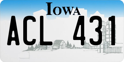 IA license plate ACL431