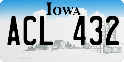 IA license plate ACL432