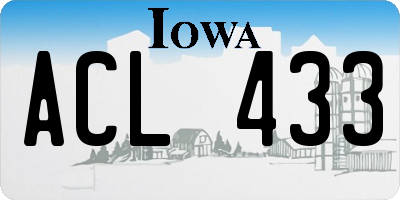 IA license plate ACL433