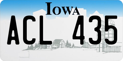 IA license plate ACL435