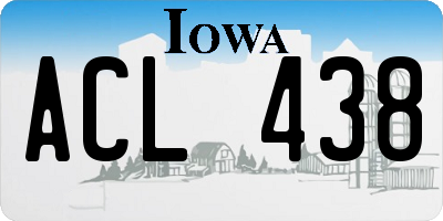 IA license plate ACL438