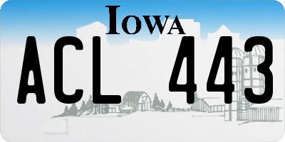 IA license plate ACL443
