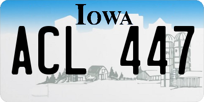 IA license plate ACL447