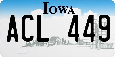 IA license plate ACL449