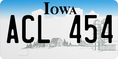 IA license plate ACL454