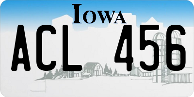 IA license plate ACL456