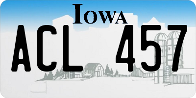 IA license plate ACL457