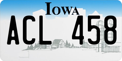 IA license plate ACL458