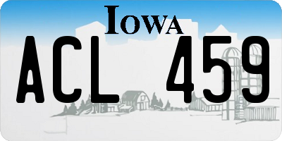 IA license plate ACL459