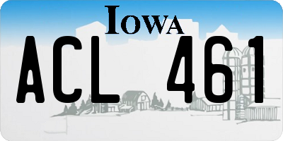 IA license plate ACL461