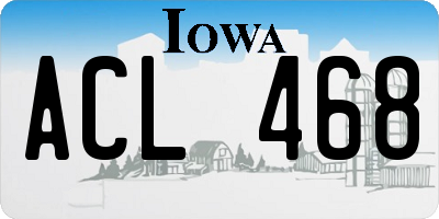 IA license plate ACL468