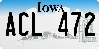 IA license plate ACL472