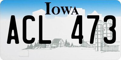 IA license plate ACL473
