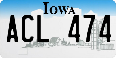 IA license plate ACL474