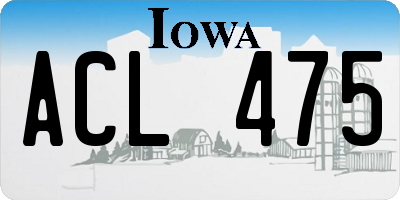IA license plate ACL475