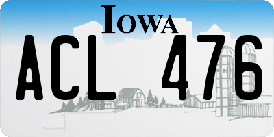 IA license plate ACL476