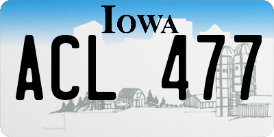 IA license plate ACL477