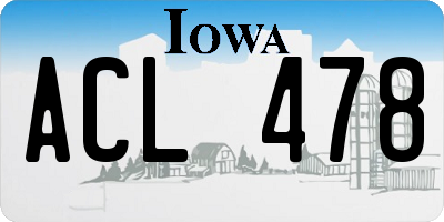 IA license plate ACL478