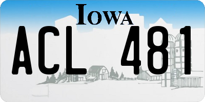 IA license plate ACL481