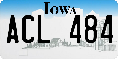 IA license plate ACL484
