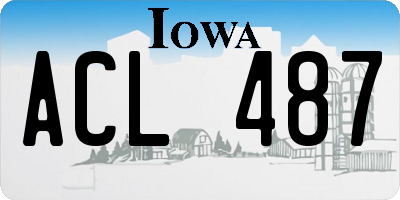 IA license plate ACL487