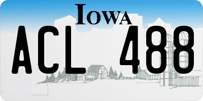 IA license plate ACL488