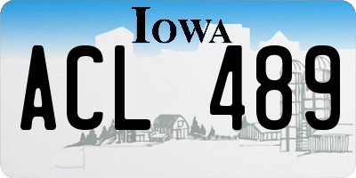 IA license plate ACL489
