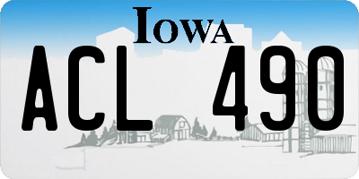 IA license plate ACL490