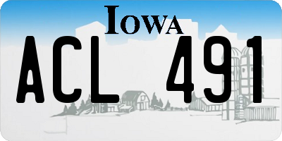 IA license plate ACL491