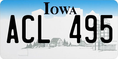 IA license plate ACL495
