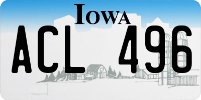 IA license plate ACL496