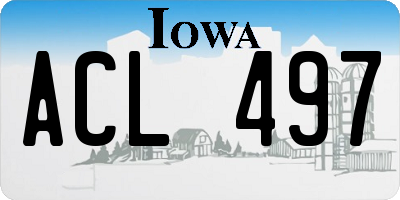 IA license plate ACL497