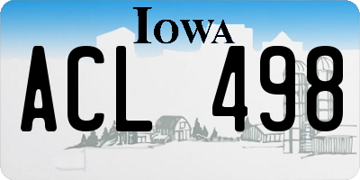 IA license plate ACL498