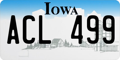 IA license plate ACL499