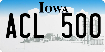 IA license plate ACL500