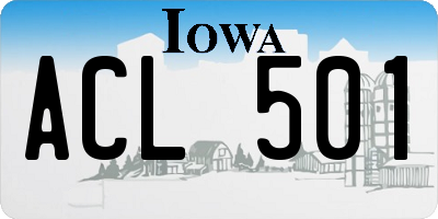 IA license plate ACL501