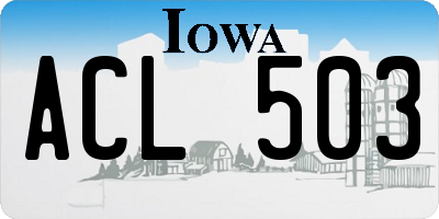 IA license plate ACL503